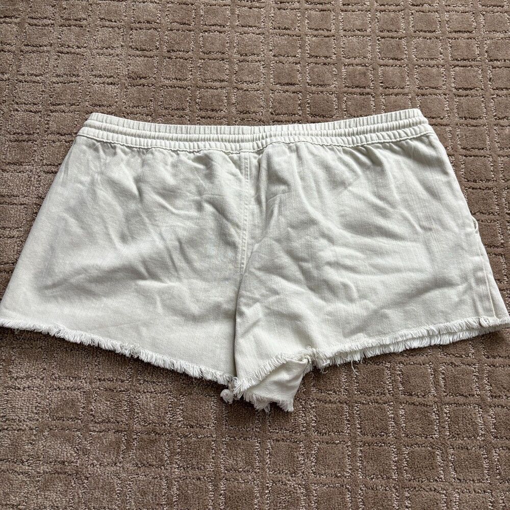 Aerie Cut Off Sweat Shorts Pull On Women's XL Cream Pockets Elastic Waist Casual - Picture 6 of 6